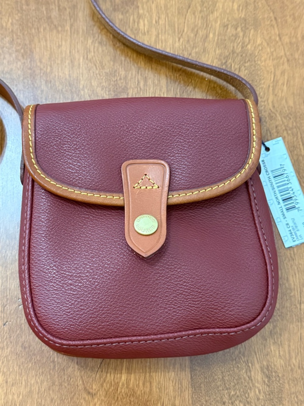 Dooney & Bourke Burgundy Crossbody with Tan Trim